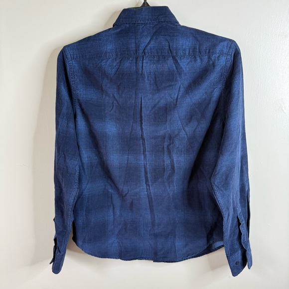 UNTUCKit Men’s Corduroy Navy Plaid Long-Sleeve Button-Down Shirt Medium Slim Fit - Picture 3 of 10